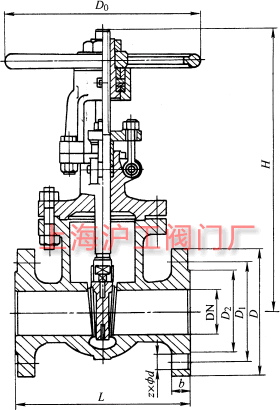 Z41H��Z41Y �� 150(Lb)~600(Lb) ���Шʽ�l�y��Ҫ���μ��Y���ߴ�ʾ��D